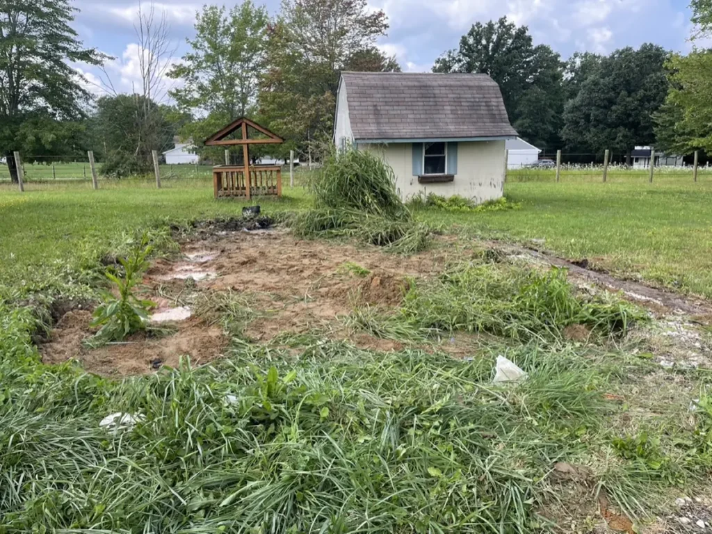 Same yard after the above-ground pool was removed