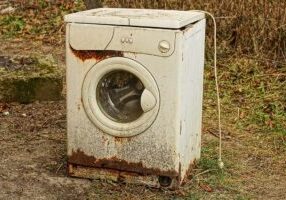 one industrial  closed rusty dirty iron white broken old square