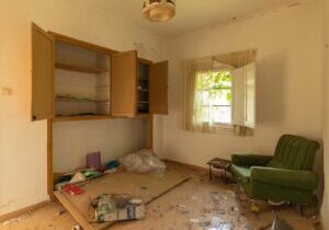 Living room of an abandoned house